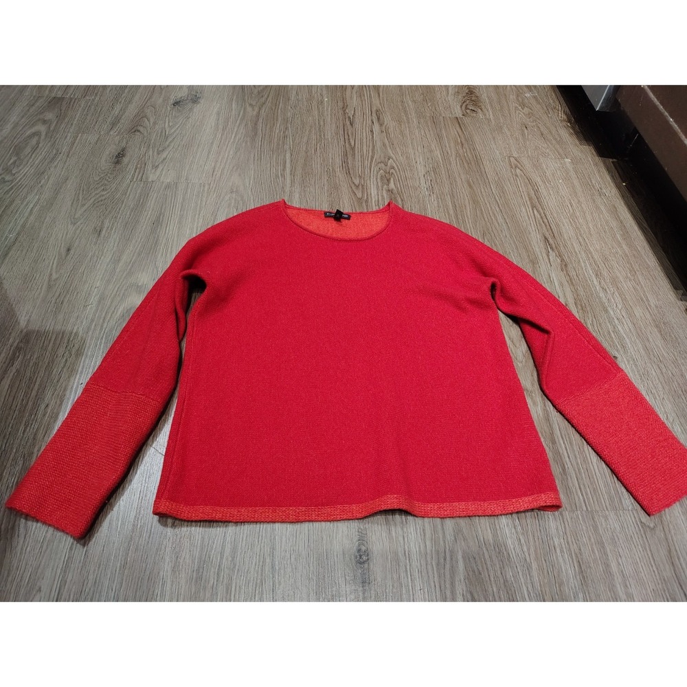 EILEEN FISHER Sweater XS Recycled Cashmere Wool Dolman Sleeve Pullover Red